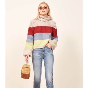La Ligne Reformation Collaboration Color Me Happy Turtleneck Sweater Size Small